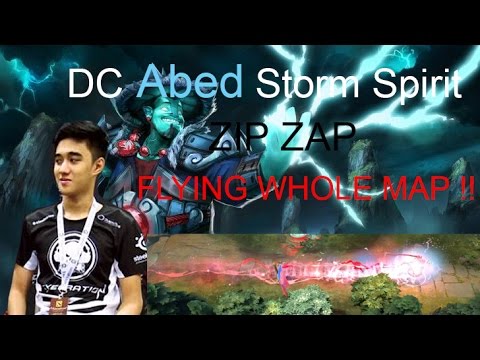 Abed [Storm Spirit] Zip-Zap from fountain to fountain ! Flying whole MAP !