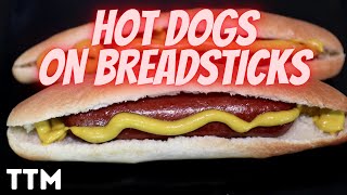 Air Fryer Hot Dogs on Breadsticks