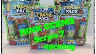 YouTube thumbnail: NEW Trash Pack Junk Germs Series 7 Trashies Unboxing Toy Review