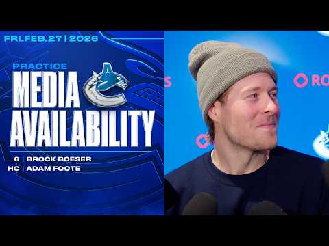 Brock Boeser & Adam Foote Practice Media Availabilities (Feb 27, 2026)