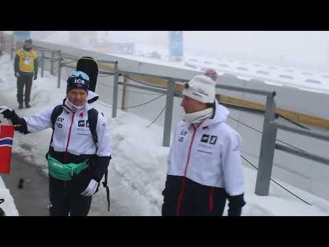 Biathlon World Cup 2023 Holmenkollen Norway Johannes Dale Sturla Legreid with fans 2