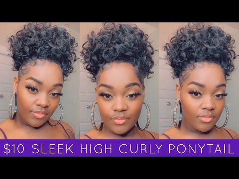 HOW TO: SLEEK HIGH CURLY PONYTAIL for $10 *STEP BY...