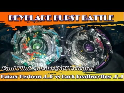 Beyblade Burst Battle - Kaizer Kerbeus  .L.P vs Dark Deathscyther .F.J