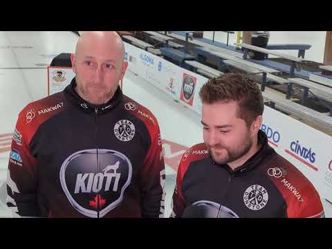 Ryan Harnden and Matt Dunstone after Soo Curlers Fall Classic victory