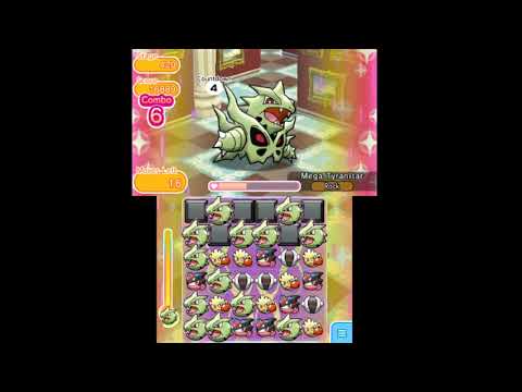 Pokemon Shuffle 3DS - Stage 420 Mega Tyranitar S Rank ITEMLESS