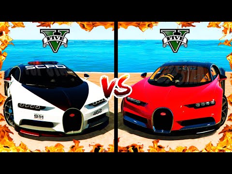 Police Bugatti Chiron vs Regular Bugatti Chiron in GTA V - Which is best?