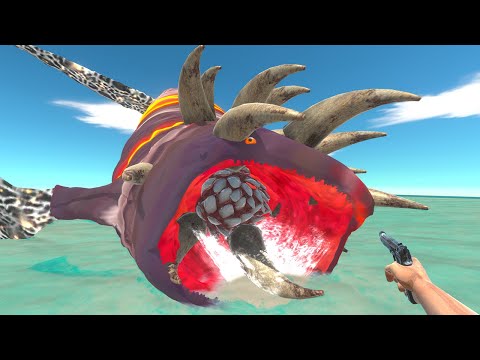 Hunting Found Giant Bloop Attack Lava Golem, Spino, Trex, King Shark & Prehistoric Mammals