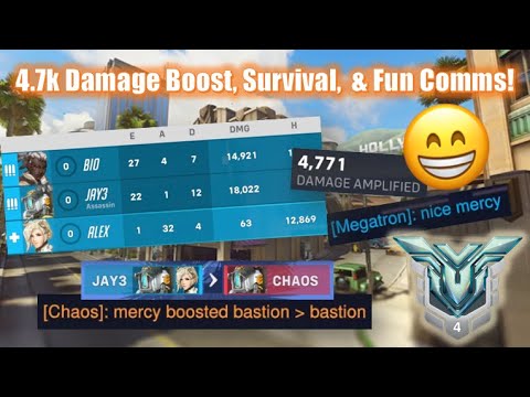 4.7k Damage Boost, Survival, & Fun Comms! 😁 - Season 7 - Mercy Overwatch