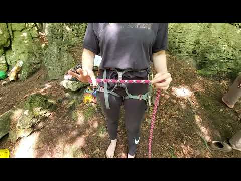 Klettern Richtig Einbinden doppelter Bulin Knoten (Palstek) Kletterschule Berg&Ton Wolfgang Baumann
