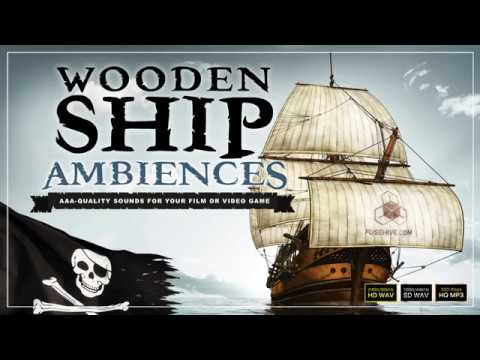 PIRATE SHIP SAILING - Sound Effects Library - Wooden Boat Interior, Exterior Ambient Loops [Preview]