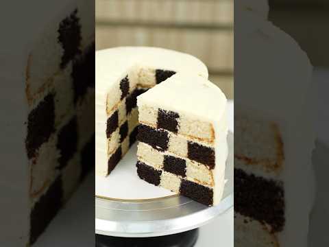 Checkerboard Cake Tutorial for Beginners | Step-by-Step Tutorial #youtubeshorts #youtubevideo