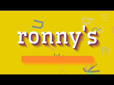 HOW TO PRONOUNCE RONNY'S? #ronny's