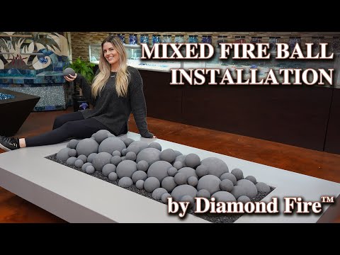 How to Install a Mixed Sized Ceramic Fire Ball Set in an Outdoor Gas Fire Pit or Fireplace