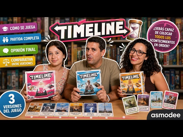 Vídeo relacionado con Asmodee Timeline Juegos y Ocio, Juego de Cartas Educativo de Historia y Cultura, Ordena los Acontecimientos en la Línea Temporal, A Partir de 8 Años, De 2 a 6 Jugadores, 15 Minutos, Español