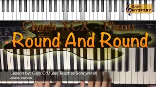 Round And Round - Charli XCX Easy Piano Tutorial Song Cover Backtrack (Free Sheet Music)