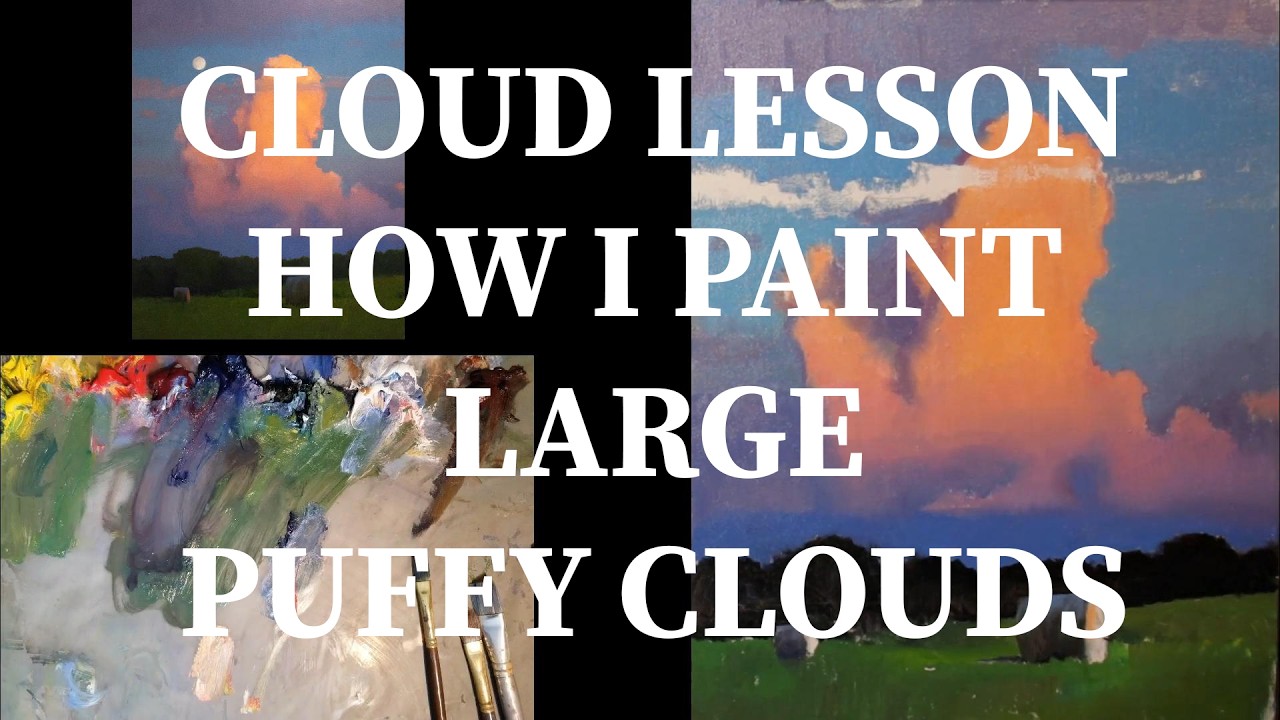 How to OIL PAINT large PUFFY CLOUDS