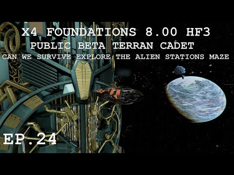 Survive the mission on the alien station X4 Foundations 8.00 HF3 public beta Terran start. EP24
