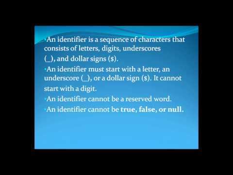 Java 7 Video Tutorial Identifiers