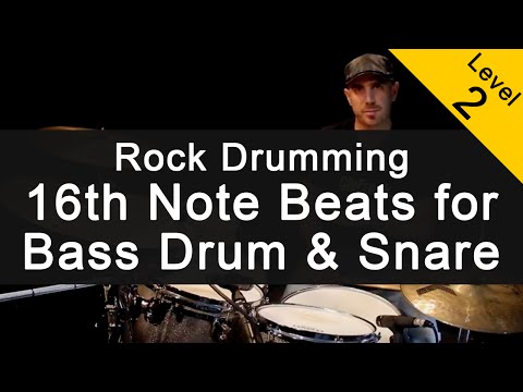 [Rock Drumming] 16th Note Beats for Bass Drum & Snare [Beginner]