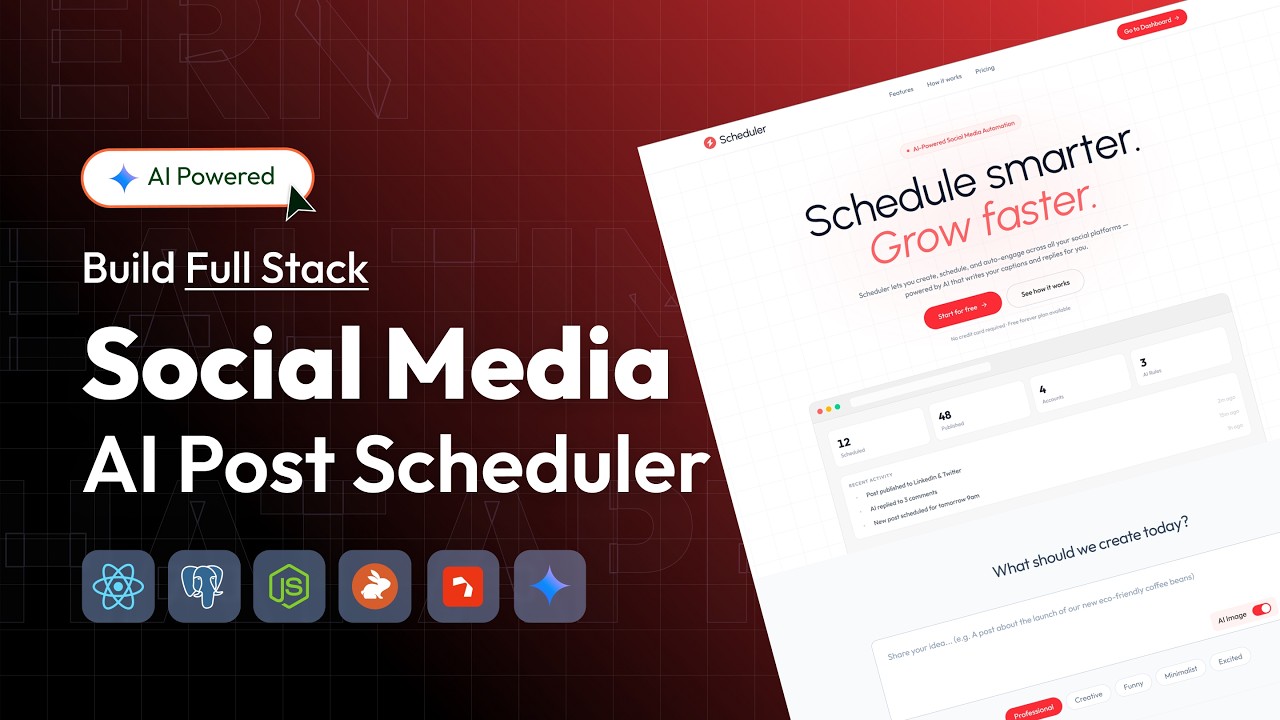 Full Stack Social Media Automation App using React js - GreatStack