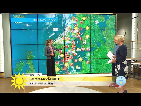 Sommarvädret – hit kommer regnet idag - Nyhetsmorgon (TV4)