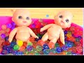 Satisfying Video L Baby Bathtube With Dolls And Colored Balls L Cute Baby Dolls