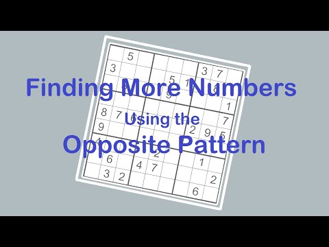 Sudoku Primer 190 - Learn To Use the Sudoku Opposite Pattern