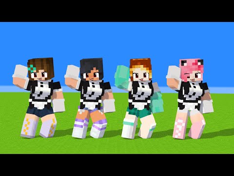 NEW SHUFFLE YAY! ARIGATO FIRST MEET MAID APHMAU, KC, KIM & MAC - MINECRAFT ANIMATION #shorts