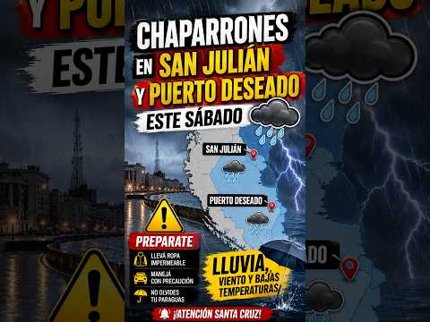 Chaparrones en San Julián y Puerto Deseado este sábado #shorts