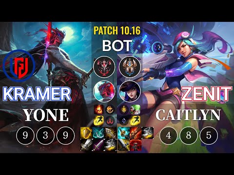LGD Kramer Yone vs HLE Zenit Caitlyn Bot - KR Patch 10.16