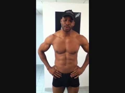 Ngo Okafor black male model getting back to the gym after 6 weeks in London