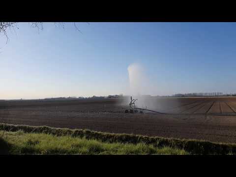 Farmers spray fields at Vogelwaarde Zeeland