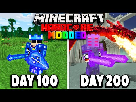 I Survived 200 Days in Modded Hardcore Minecraft.. [2000+ Mods]