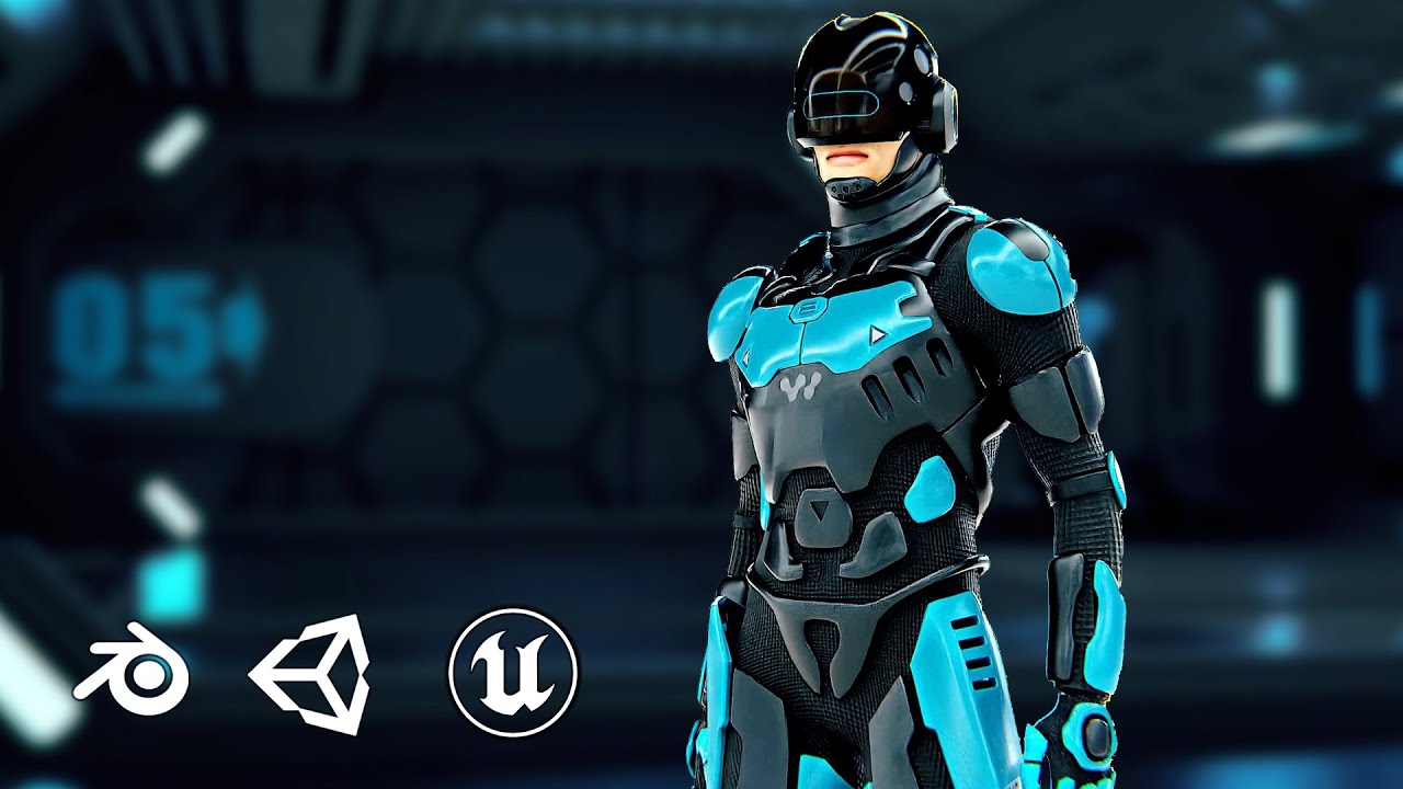 Mecha Soldier-E Auto-Rig Pro Rigged For Mixamo Unreal Engine Unity 3D Model