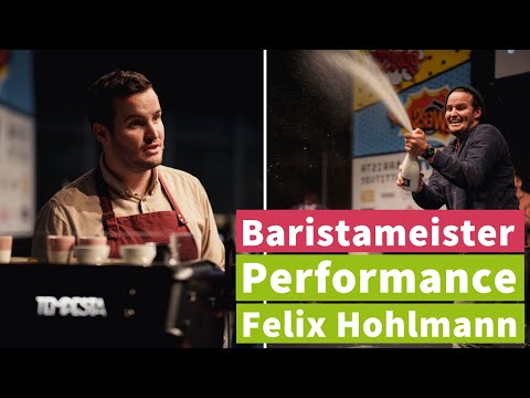 Barista-Präsentation des deutschen Baristameisters Felix Hohlmann