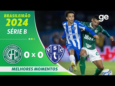 Gols e lances de Guarani x Paysandu
