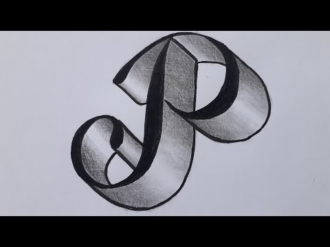 3d Drawing Letter P On Paper For Beginners / How To Write Easy Art With Marker And Pencil