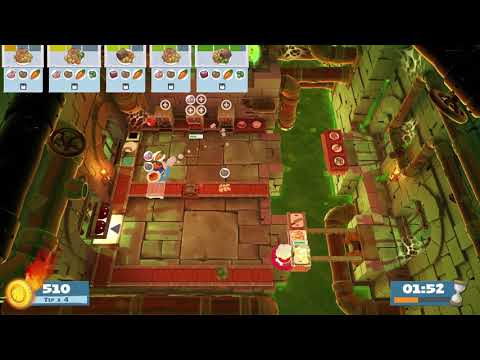 Overcooked 2 Night of the Hangry Horde Level 1-3  3 Stars 2 Players 1026 points