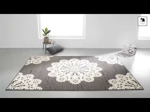 Kurzflorteppich Lace Mischgewebe - Latte Macchiato - 200 x 290 cm