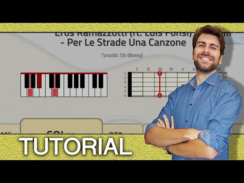 TUTORIAL! Eros Ramazzotti (ft. Luis Fonsi) - Per Le Strade Una Canzone (Piano & guitar - Accordi)