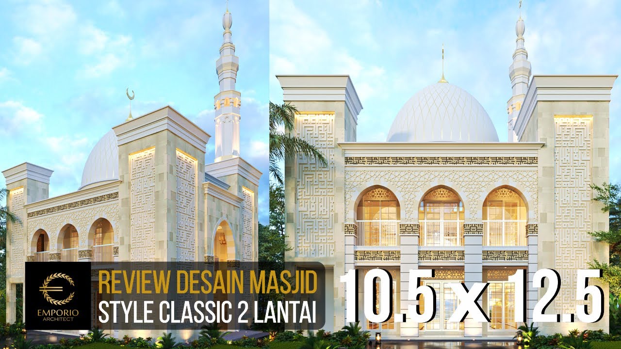 Video 3D Riyadhuul Ulum Classic Mosque 2 Floors Design - Jakarta