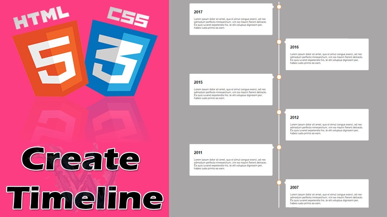 Vertical Timeline CSS Bootstrap | HTML5 Timeline Animation | HTML Timeline CSS