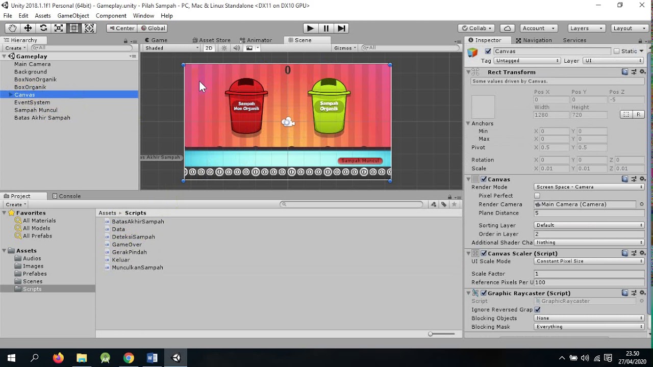penjelasan singkat game pilah sampah