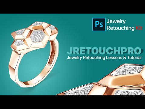 Jewelry Retouching a gold ring with cubic zirkonia №66 & Photos for trainings