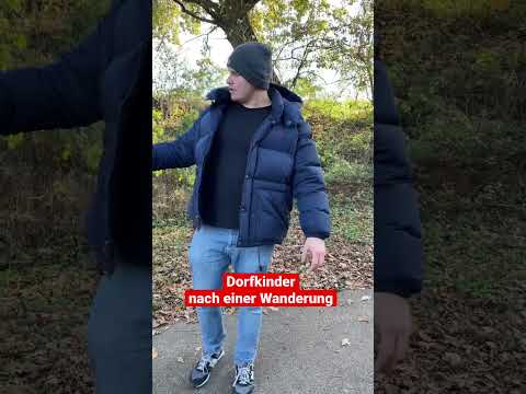 After a hike - city kids vs. village kids 😂 #village #villagevscity #city #hiking