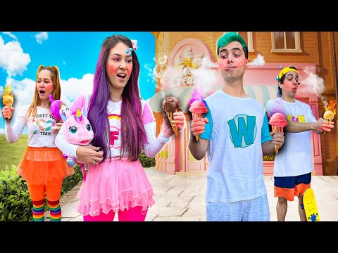 MALOUCOS FINGE BRINCAR COM SORVETE QUENTE ! - Kids Pretend Play Ice Cream