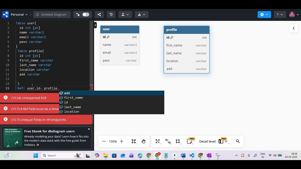 🎯 dbdiagram.io Tutorial | How to Use dbdiagram.io 👇