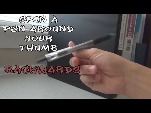 How to Spin a Pen around your Thumb Backwards | Thumbaround Reverse | CoolAznTutorials