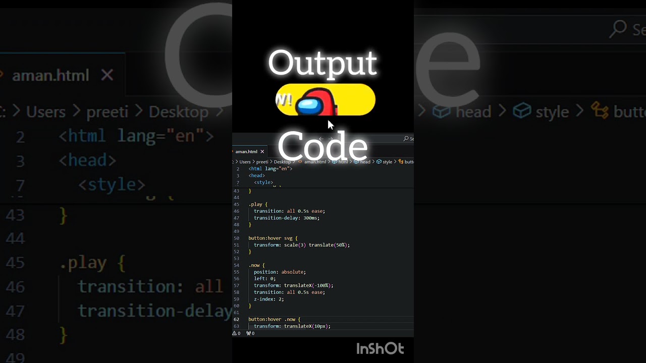 Button animation in HTML CSS part 7 #coding #html #css