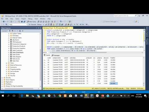 MS SQL Server 2016 course 70-761 - Chapter 04  Querying Multiple Tables - B